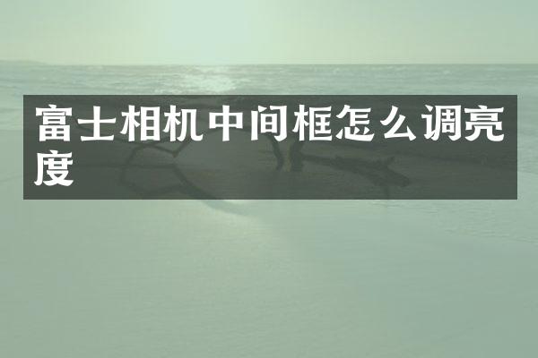 富士相机中间框怎么调亮度