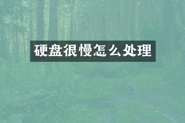 硬盘很慢怎么处理