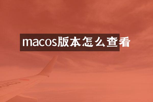 macos版本怎么查看