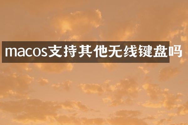 macos支持其他无线键盘吗