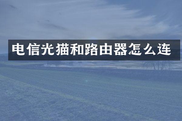 电信光猫和路由器怎么连