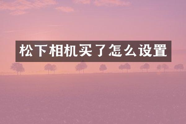 相机买了怎么设置