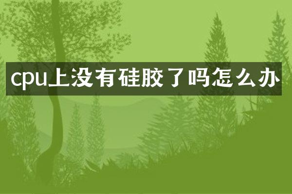 cpu上没有硅胶了吗怎么办