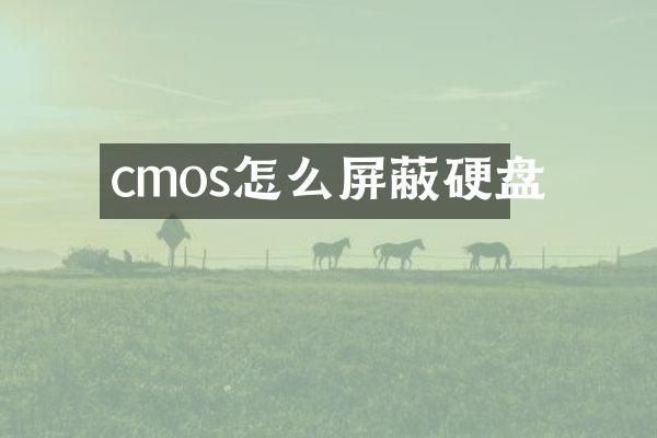 cmos怎么屏蔽硬盘