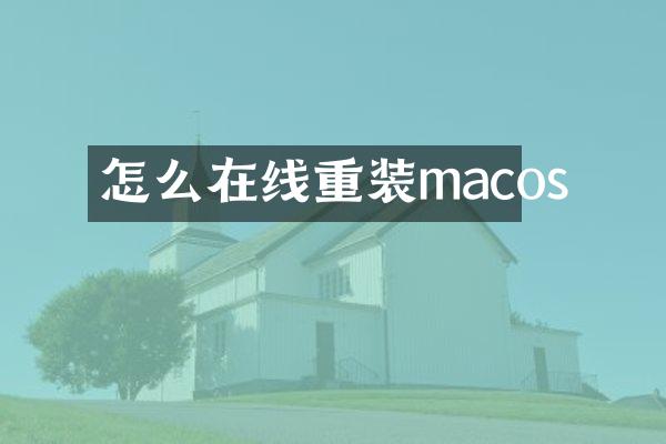 怎么在线重装macos
