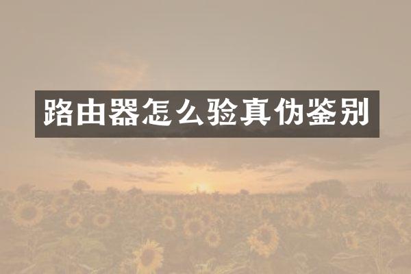 路由器怎么验真伪鉴别