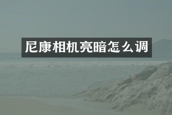 尼康相机亮暗怎么调