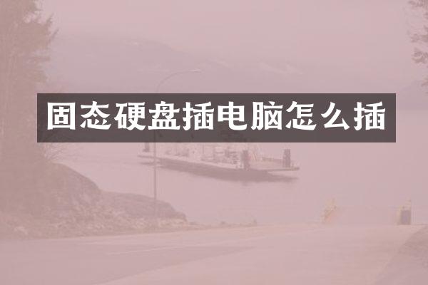 固态硬盘插电脑怎么插