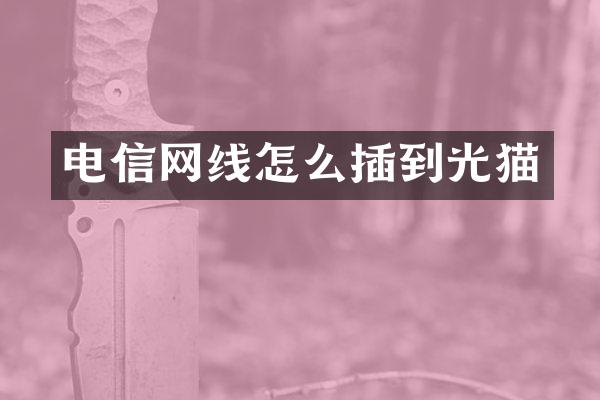 电信网线怎么插到光猫