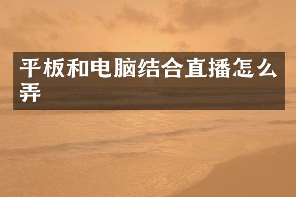 平板和电脑结合直播怎么弄