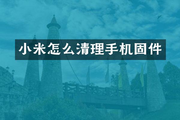 小米怎么清理手机固件