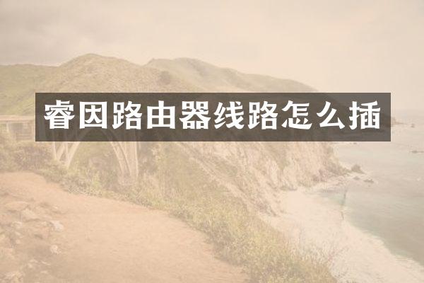 睿因路由器线路怎么插