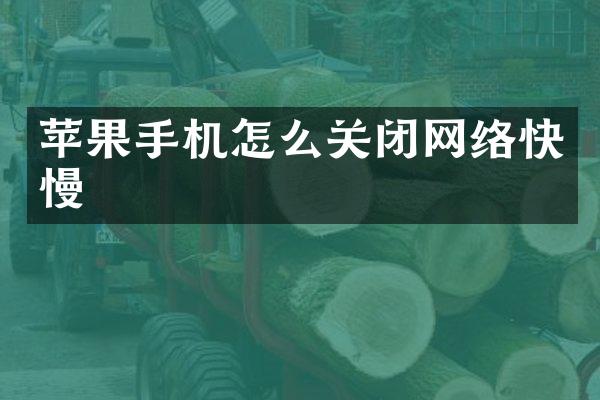 苹果手机怎么关闭网络快慢