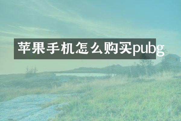 苹果手机怎么购买pubg