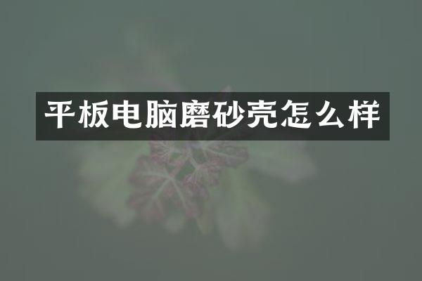 平板电脑磨砂壳怎么样