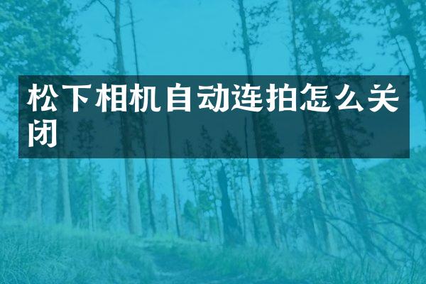 相机自动连拍怎么关闭