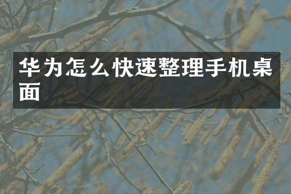 华为怎么快速整理手机桌面