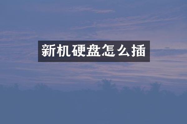 新机硬盘怎么插