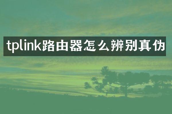 tplink路由器怎么辨别真伪