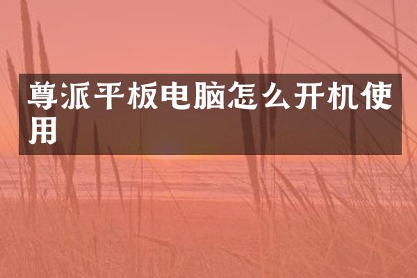尊派平板电脑怎么开机使用