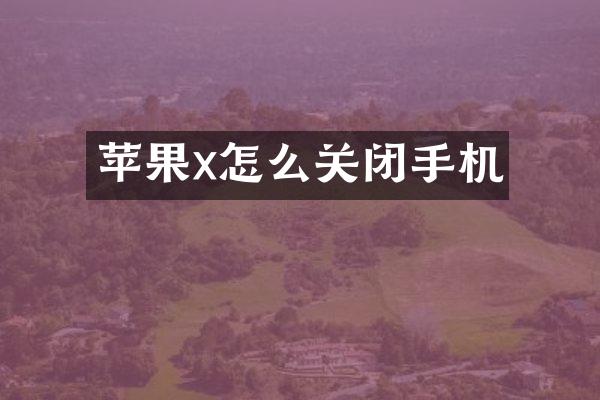 苹果x怎么关闭手机