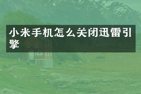 小米手机怎么关闭迅雷引擎