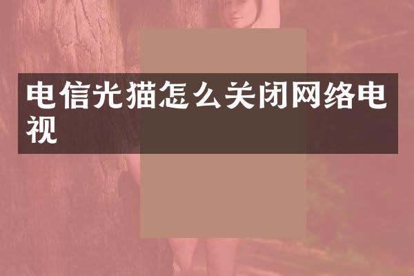电信光猫怎么关闭网络电视