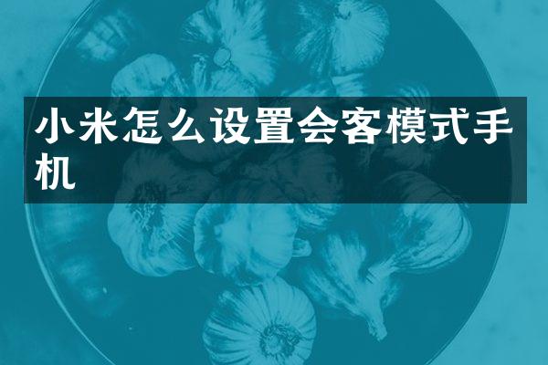 小米怎么设置会客模式手机