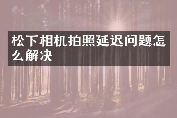 相机拍照延迟问题怎么解决