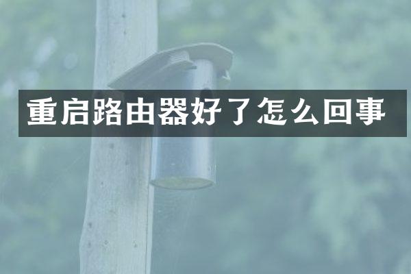 重启路由器好了怎么回事