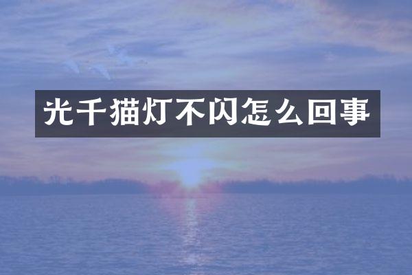 光千猫灯不闪怎么回事