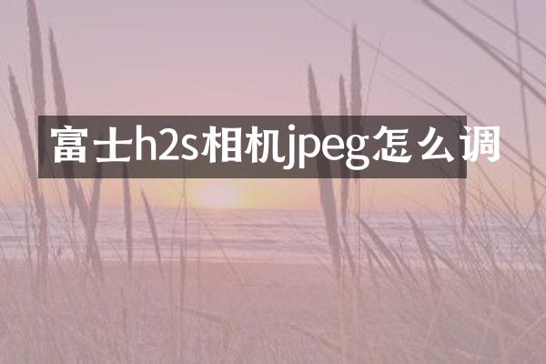 富士h2s相机jpeg怎么调