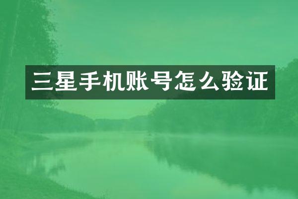 三星手机账号怎么验证