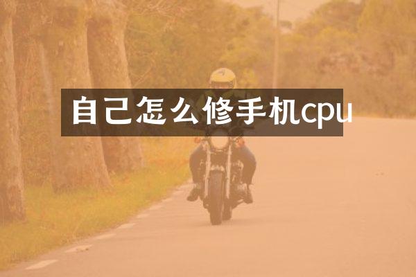 自己怎么修手机cpu