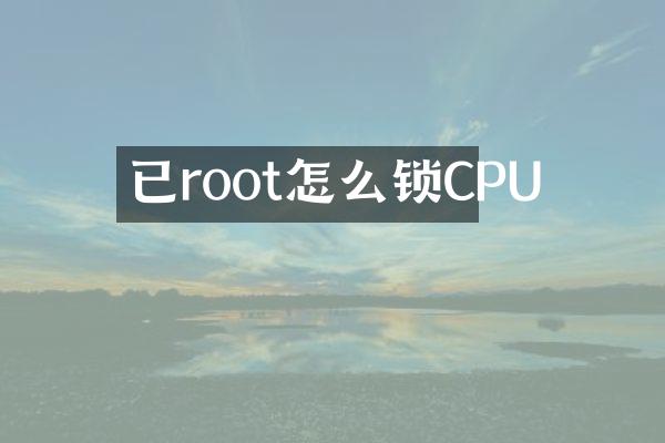 已root怎么锁CPU