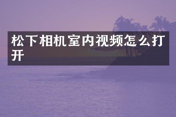 相机室内视频怎么打开