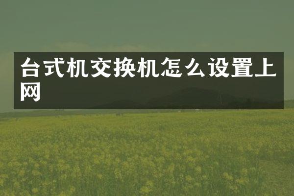 台式机交换机怎么设置上网