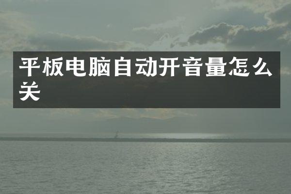 平板电脑自动开音量怎么关