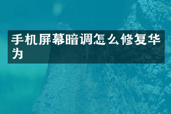 手机屏幕暗调怎么修复华为