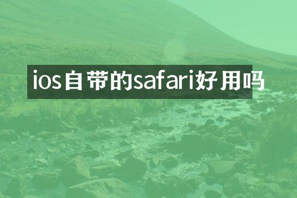 ios自带的safari好用吗