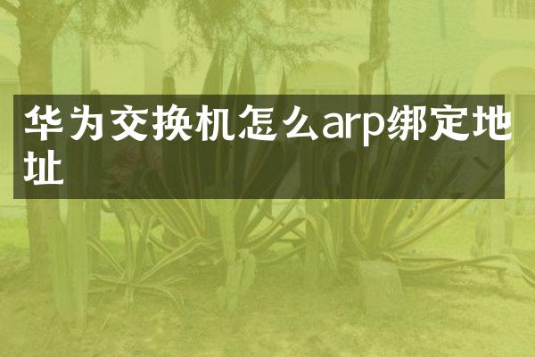 华为交换机怎么arp绑定地址
