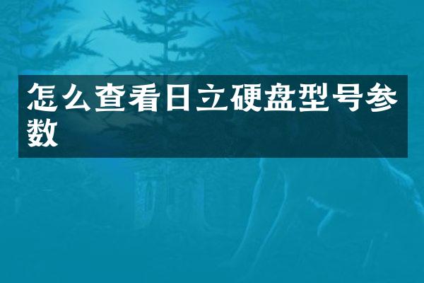 怎么查看日立硬盘型号参数