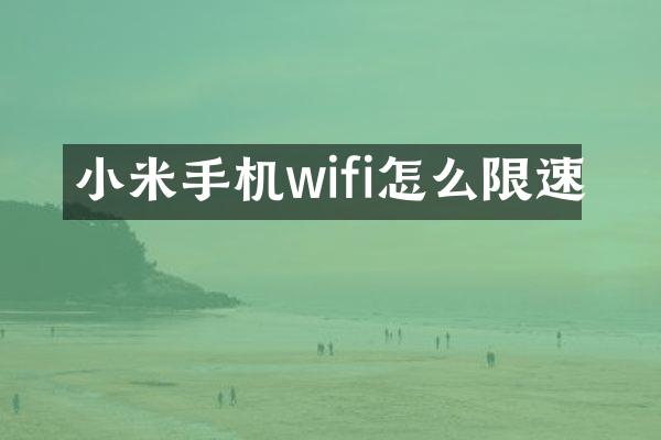 小米手机wifi怎么限速