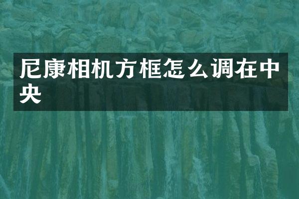 尼康相机方框怎么调在中央