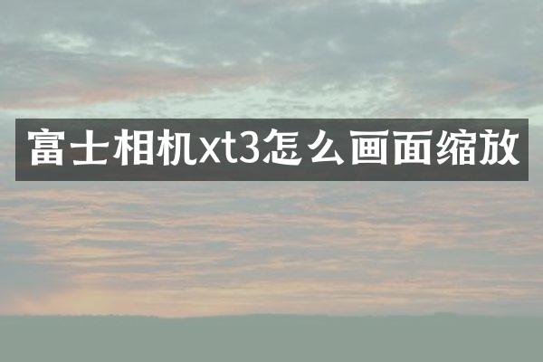 富士相机xt3怎么画面缩放