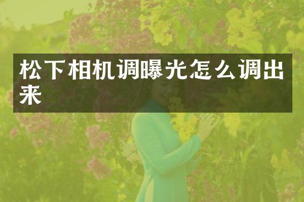 相机调曝光怎么调出来