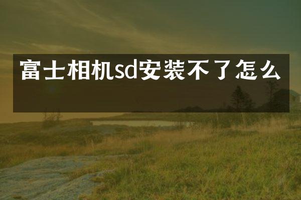 富士相机sd安装不了怎么办