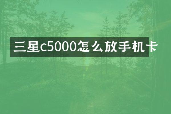 三星c5000怎么放