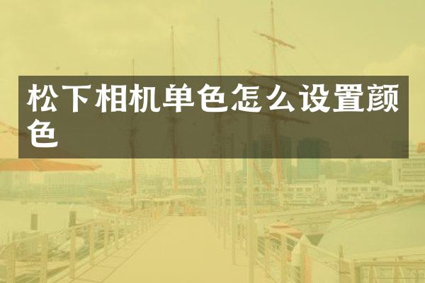 相机单色怎么设置颜色