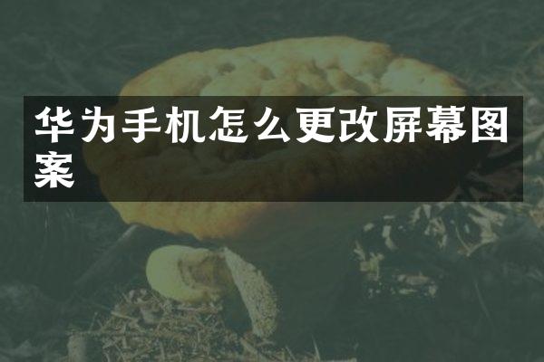 华为手机怎么更改屏幕图案